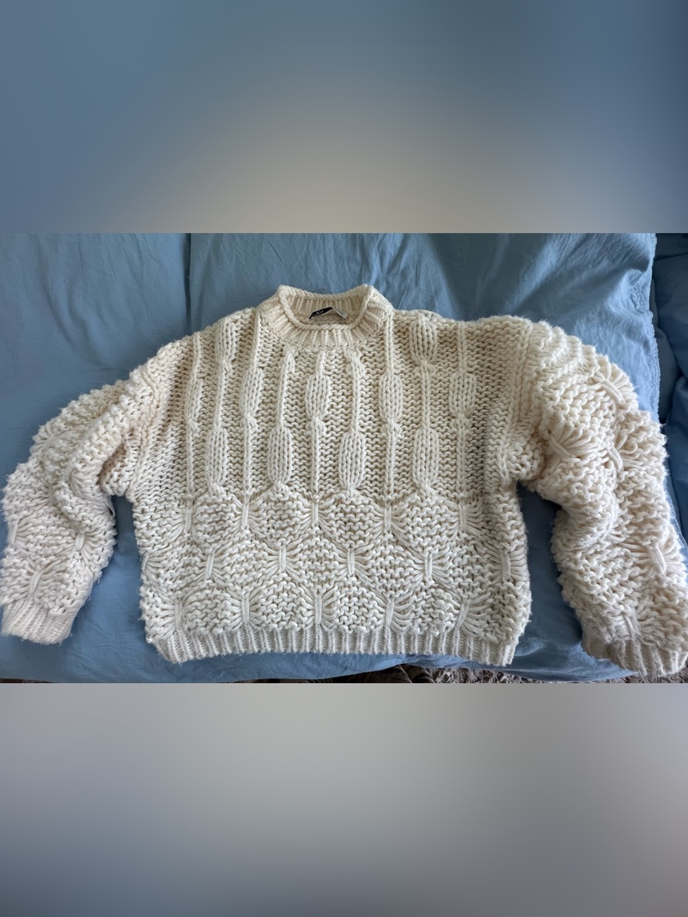 Zara Off-White Chunky Knit Pullover